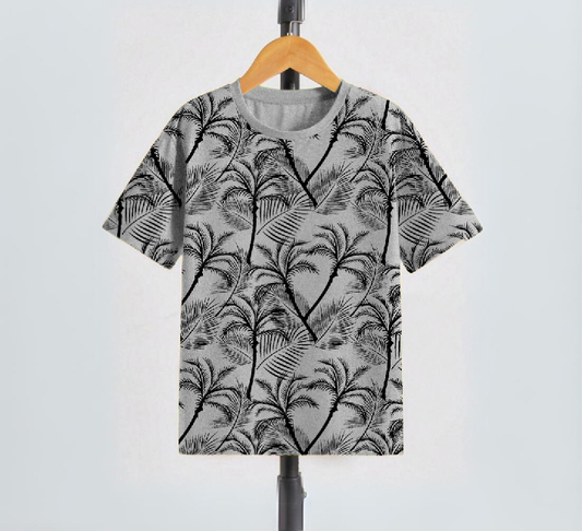 Short Sleeves Tree Printed Designing T-Shirt